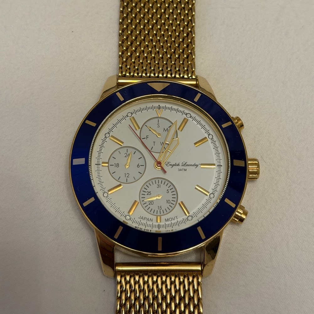 English Laundry Gold and Blue Watch
